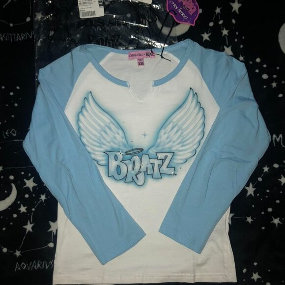 Dolls Kill Nobody’s Angel Raglan Tee - Picture 1 of 2